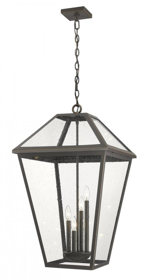 Z-Lite Talbot 4 Light Outdoor Chain Mount Ceiling Fixture in Black Finish Model: 579CHXLX-BK