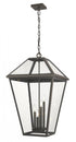 Z-Lite Talbot 4 Light Outdoor Chain Mount Ceiling Fixture in Black Finish Model: 579CHXLX-BK