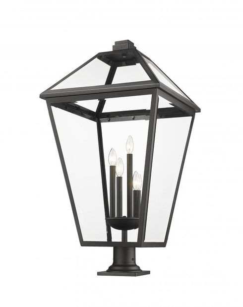 Z-Lite Talbot 4 Light Outdoor Pier Mounted Fixture in Black Finish Model: 579PHXLXR-533PM-BK