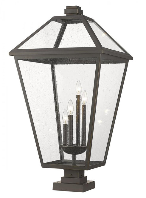 Z-Lite Talbot 4 Light Outdoor Pier Mounted Fixture in Black Finish Model: 579PHXLXS-SQPM-BK