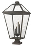 Z-Lite Talbot 4 Light Outdoor Pier Mounted Fixture in Black Finish Model: 579PHXLXS-SQPM-BK