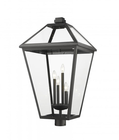 Z-Lite Talbot 4 Light Outdoor Post Mount Fixture in Black Finish Model: 579PHXLXR-BK