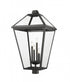 Z-Lite Talbot 4 Light Outdoor Post Mount Fixture in Black Finish Model: 579PHXLXR-BK