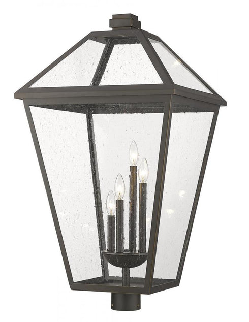Z-Lite Talbot 4 Light Outdoor Post Mount Fixture in Black Finish Model: 579PHXLXR-BK