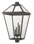 Z-Lite Talbot 4 Light Outdoor Post Mount Fixture in Black Finish Model: 579PHXLXR-BK