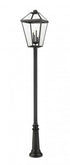 Z-Lite Talbot 4 Light Outdoor Post Mounted Fixture in Black Finish Model: 579PHXLXR-511P-BK