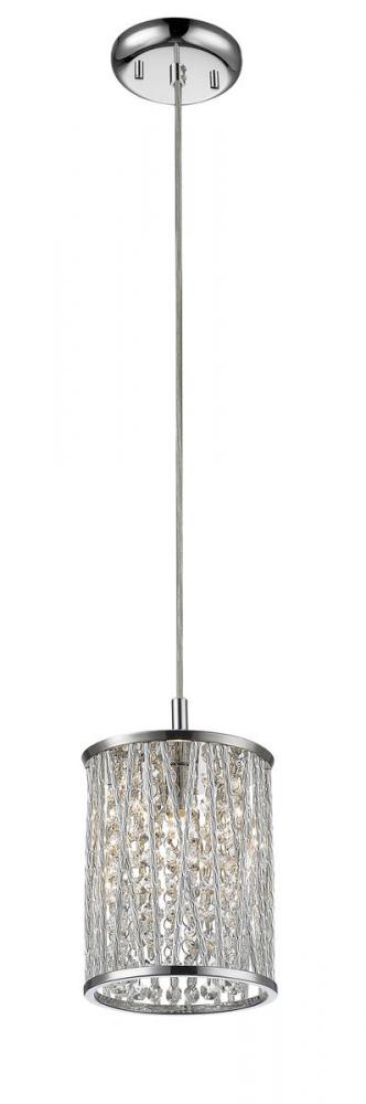 Z-Lite Terra 1 Light Pendant in Chrome Finish Model: 872CH-RMP