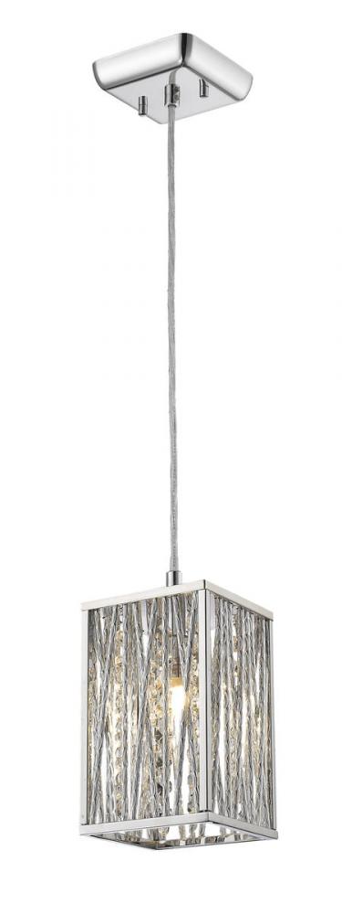 Z-Lite Terra 1 Light Pendant in Chrome Finish Model: 872CH-SMP