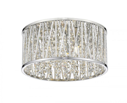 Z-Lite Terra 3 Light Flush Mount in Chrome Finish Model: 872CH-RF12