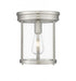 Z-Lite Thayer 1 Light Flush Mount in Brushed Nickel Finish Model: 742F9-BN
