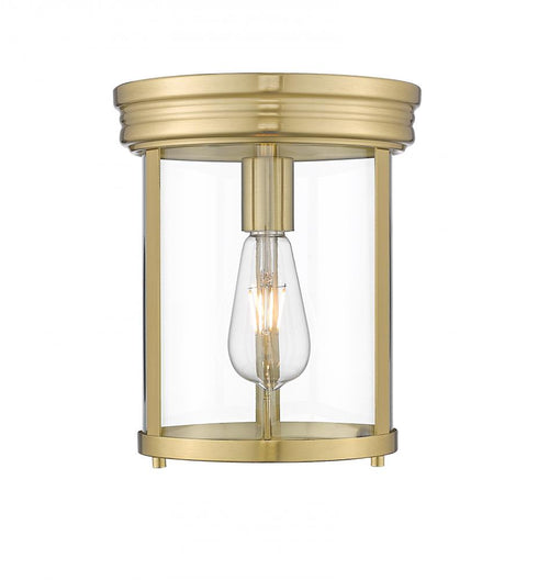 Z-Lite Thayer 1 Light Flush Mount in Brushed Nickel Finish Model: 742F9-BN