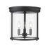Z-Lite Thayer 3 Light Flush Mount in Brushed Nickel Finish Model: 742F13-BN