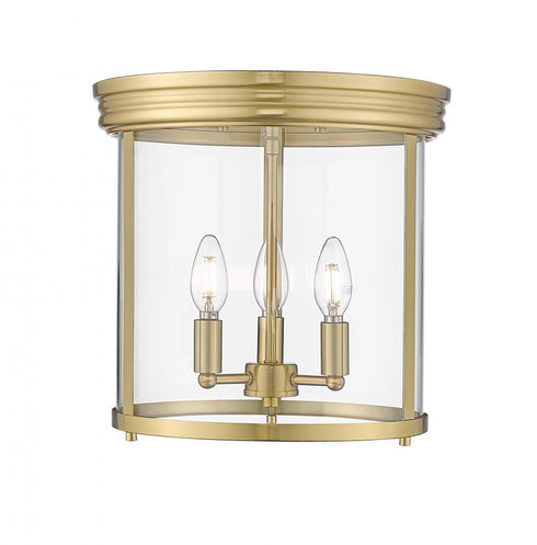 Z-Lite Thayer 3 Light Flush Mount in Brushed Nickel Finish Model: 742F13-BN