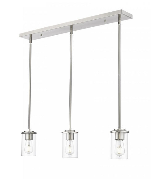 Z-Lite Thayer 3 Light Pendant in Brushed Nickel Finish Model: 742MP-3BN