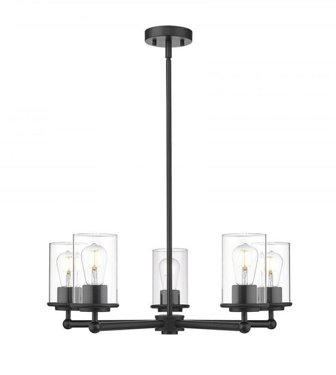 Z-Lite Thayer 5 Light Chandelier in Brushed Nickel Finish Model: 742-5BN