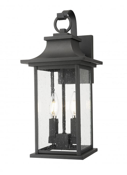 Z-Lite Tiberius 2 Light Outdoor Wall Light in Black Finish Model: 5017M-BK