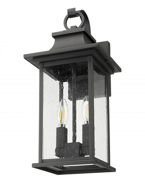 Z-Lite Tiberius 2 Light Outdoor Wall Light in Black Finish Model: 5017M-BK