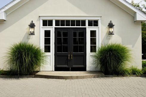Z-Lite Tiberius 2 Light Outdoor Wall Light in Black Finish Model: 5017M-BK
