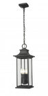 Z-Lite Tiberius 4 Light Outdoor Chain Mount Ceiling Fixture in Black Finish Model: 5017CHB-BK