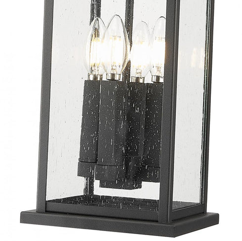 Z-Lite Tiberius 4 Light Outdoor Chain Mount Ceiling Fixture in Black Finish Model: 5017CHB-BK