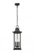 Z-Lite Tiberius 4 Light Outdoor Chain Mount Ceiling Fixture in Black Finish Model: 5017CHB-BK
