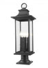 Z-Lite Tiberius 4 Light Outdoor Pier Mounted Fixture in Black Finish Model: 5017PHBR-533PM-BK