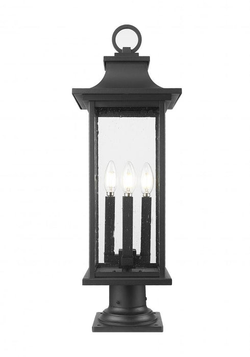 Z-Lite Tiberius 4 Light Outdoor Pier Mounted Fixture in Black Finish Model: 5017PHBR-533PM-BK