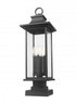 Z-Lite Tiberius 4 Light Outdoor Pier Mounted Fixture in Black Finish Model: 5017PHBS-SQPM-BK