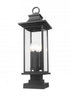 Z-Lite Tiberius 4 Light Outdoor Pier Mounted Fixture in Black Finish Model: 5017PHBS-SQPM-BK