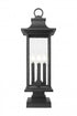 Z-Lite Tiberius 4 Light Outdoor Pier Mounted Fixture in Black Finish Model: 5017PHBS-SQPM-BK