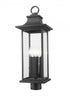 Z-Lite Tiberius 4 Light Outdoor Post Mount Fixture in Black Finish Model: 5017PHBR-BK