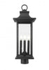 Z-Lite Tiberius 4 Light Outdoor Post Mount Fixture in Black Finish Model: 5017PHBR-BK