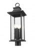 Z-Lite Tiberius 4 Light Outdoor Post Mount Fixture in Black Finish Model: 5017PHBR-BK