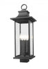 Z-Lite Tiberius 4 Light Outdoor Post Mount Fixture in Black Finish Model: 5017PHBS-BK