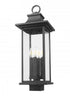 Z-Lite Tiberius 4 Light Outdoor Post Mount Fixture in Black Finish Model: 5017PHBS-BK