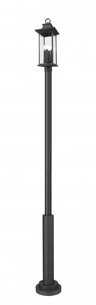Z-Lite Tiberius 4 Light Outdoor Post Mounted Fixture in Black Finish Model: 5017PHBR-5010P-BK