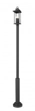 Z-Lite Tiberius 4 Light Outdoor Post Mounted Fixture in Black Finish Model: 5017PHBR-5010P-BK