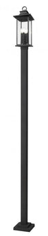 Z-Lite Tiberius 4 Light Outdoor Post Mounted Fixture in Black Finish Model: 5017PHBS-536P-BK