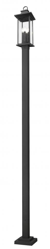 Z-Lite Tiberius 4 Light Outdoor Post Mounted Fixture in Black Finish Model: 5017PHBS-536P-BK