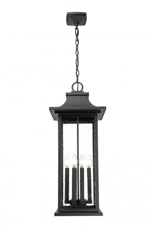 Z-Lite Tiberius 6 Light Outdoor Chain Mount Ceiling Fixture in Black Finish Model: 5017CHXL-BK