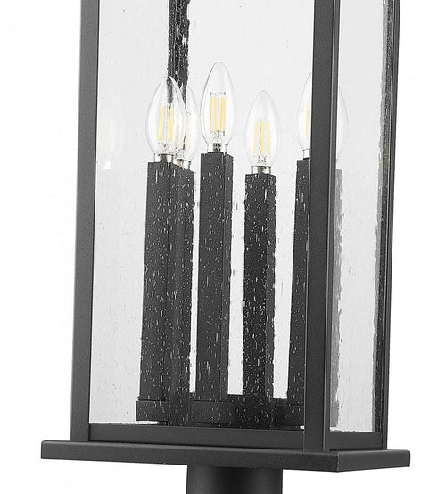 Z-Lite Tiberius 6 Light Outdoor Pier Mounted Fixture in Black Finish Model: 5017PHXLR-533PM-BK