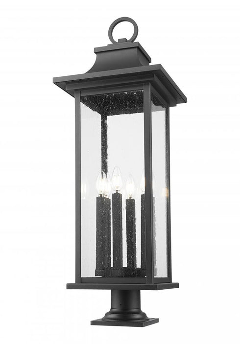 Z-Lite Tiberius 6 Light Outdoor Pier Mounted Fixture in Black Finish Model: 5017PHXLR-533PM-BK