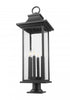 Z-Lite Tiberius 6 Light Outdoor Pier Mounted Fixture in Black Finish Model: 5017PHXLR-533PM-BK