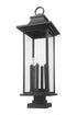 Z-Lite Tiberius 6 Light Outdoor Pier Mounted Fixture in Black Finish Model: 5017PHXLS-SQPM-BK