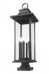 Z-Lite Tiberius 6 Light Outdoor Pier Mounted Fixture in Black Finish Model: 5017PHXLS-SQPM-BK