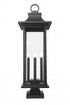 Z-Lite Tiberius 6 Light Outdoor Pier Mounted Fixture in Black Finish Model: 5017PHXLS-SQPM-BK