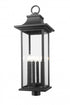 Z-Lite Tiberius 6 Light Outdoor Post Mount Fixture in Black Finish Model: 5017PHXLR-BK