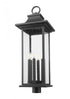 Z-Lite Tiberius 6 Light Outdoor Post Mount Fixture in Black Finish Model: 5017PHXLR-BK