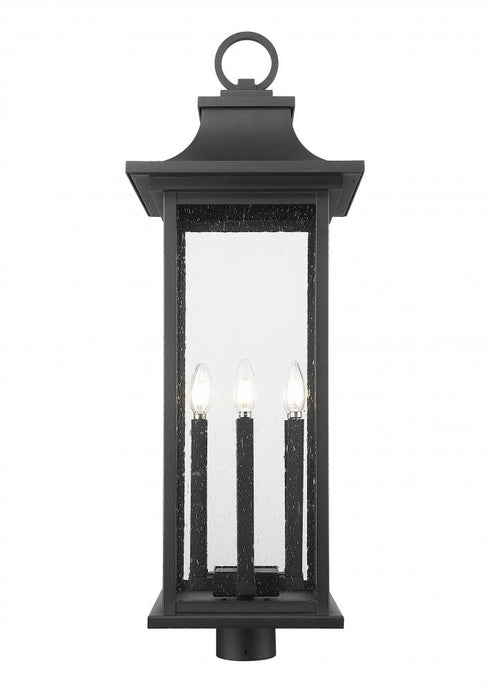 Z-Lite Tiberius 6 Light Outdoor Post Mount Fixture in Black Finish Model: 5017PHXLR-BK