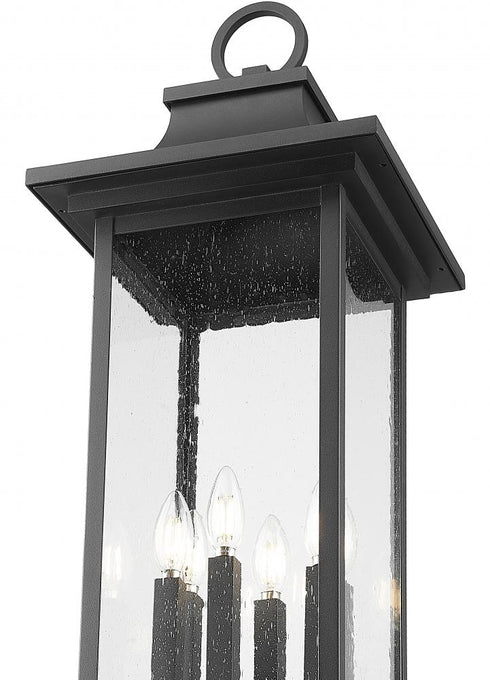 Z-Lite Tiberius 6 Light Outdoor Post Mounted Fixture in Black Finish Model: 5017PHXLR-5010P-BK